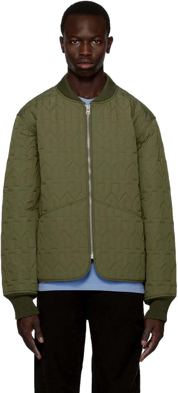 Stussy S Quilted Liner Jacket US XXL Mens Olive Green Streetwear Flaw $225